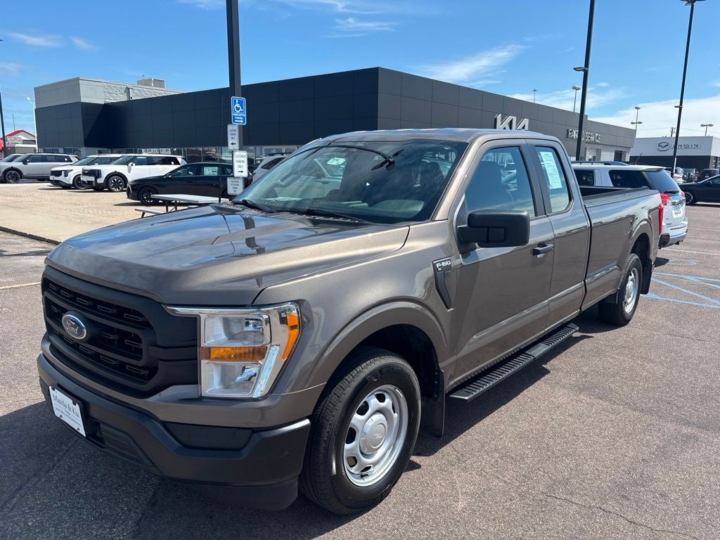 2021 Ford F-150 XL in Stone Gray Metallic — front three-quarter view